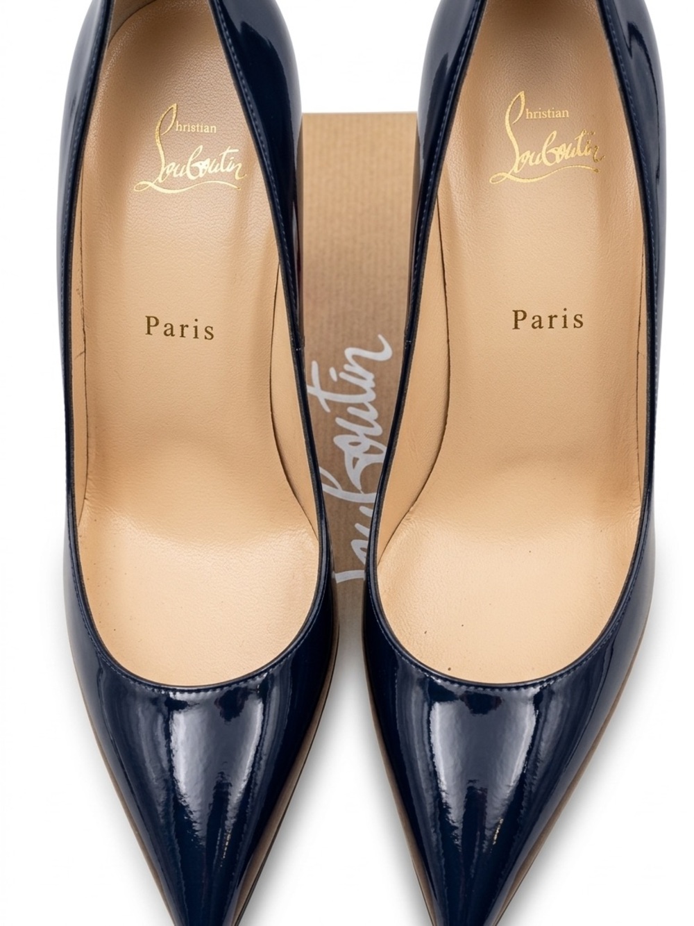 Christian Louboutin Navy Patent Leather Pointed-Toe Pumps,70MM,size40
Used